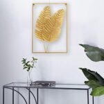Gold Metal Leaf Wall Decor Set of 2 – 24" x 16" Framed Wall Sculptures - Image 3