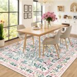Vintage Floral Washable Rug – Soft Thin Design - Image 2