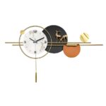 Modern Industrial Pendulum Wall Clock – Decorative Silent Metal Frame Design